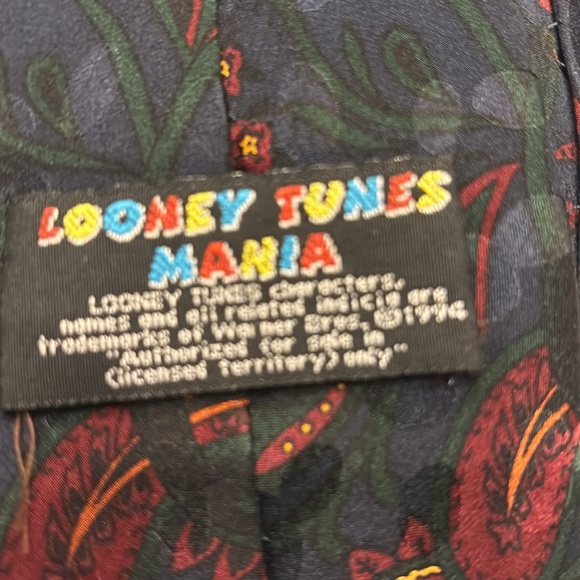 2- 100% Silk Handmade Looney Toons Mania Warner Bros. TIES like new Baseball-Fun - Picture 9 of 9